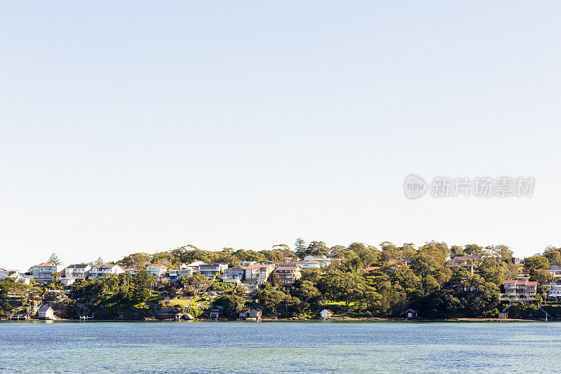 Burraneer Bay，悉尼郊区，背景有拷贝空间